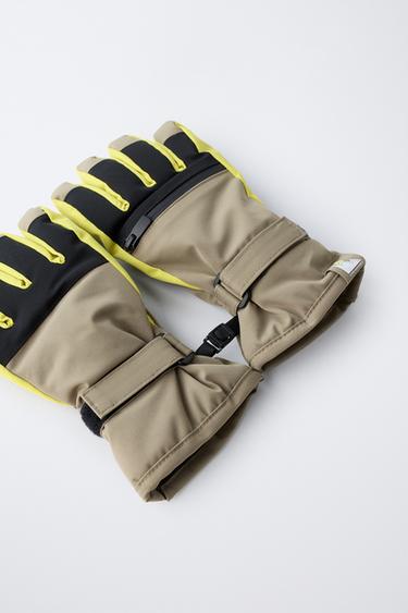 WINDPROOF SKI COLLECTION GLOVES - Green by Zara - Image 2