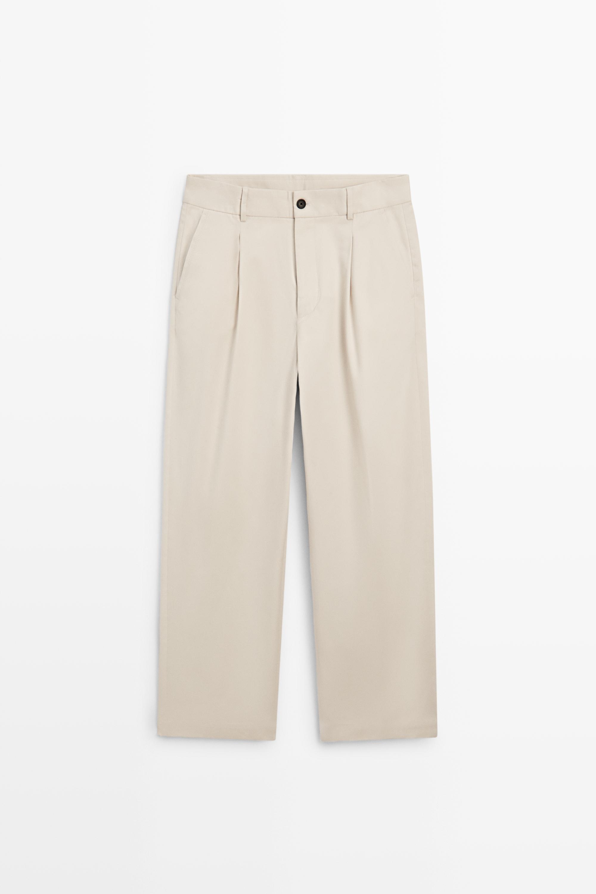 Relaxed fit darted pants
