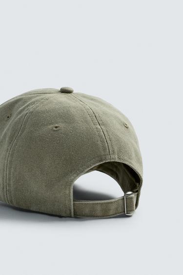 WASHED CAP WITH EMBROIDERED TEXT - camel by Zara - Image 6