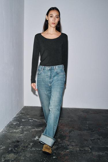 LANGARM-T-SHIRT - Dunkelgrau von Zara