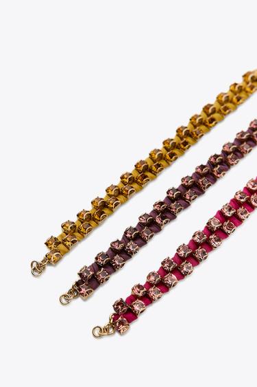 LOT DE 3 BRACELETS EN TISSU ET BIJOUX - Multicolore de Zara - Image 3
