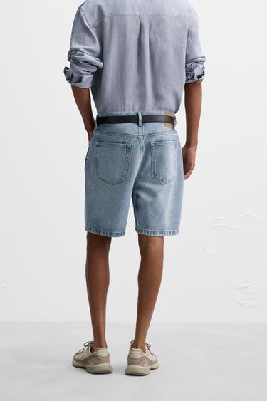 REGULAR FIT DENIM BERMUDA SHORTS - Light blue by Zara - Image 2