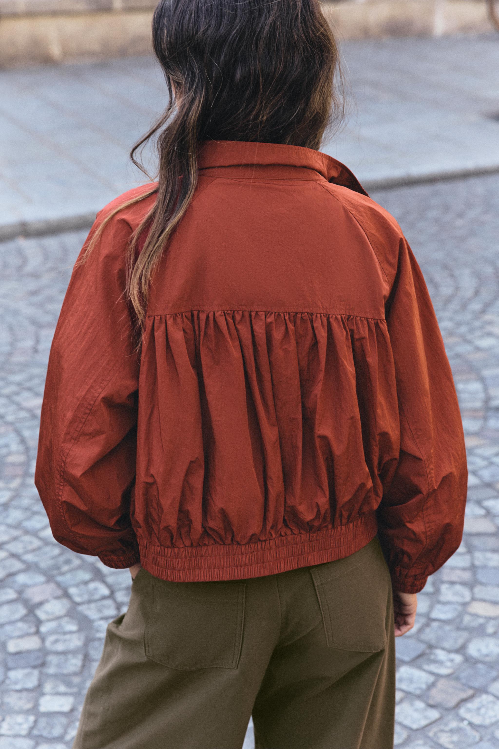 Zara Dik Yaka Bomber Ceket görsel 4