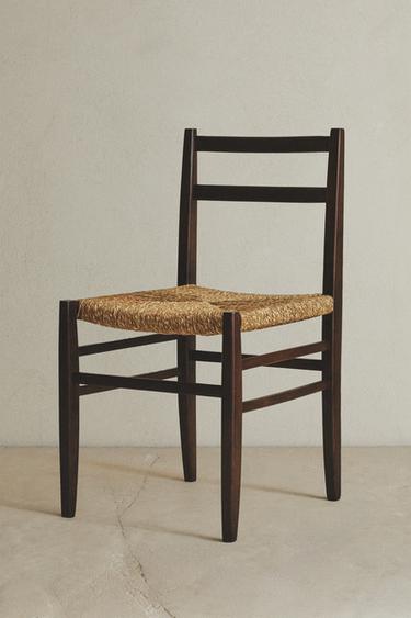 WOODEN CHAIR WITH WOVEN DETAIL - Brown by Zara