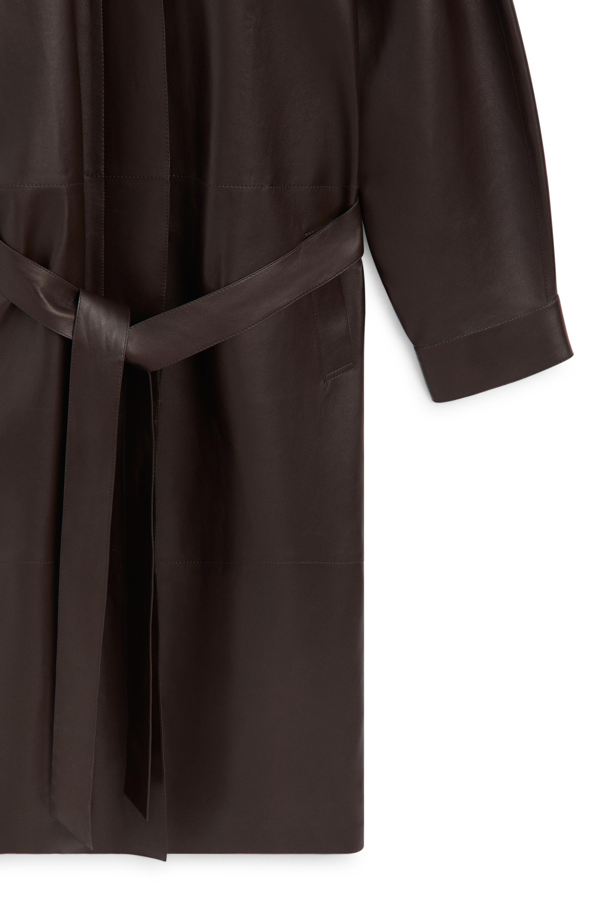 Long nappa leather trench coat with belt - LIMITED EDITION