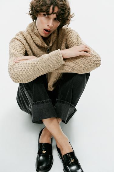 MOCASÍN TACÓN - Negro de Zara - Imagen 0