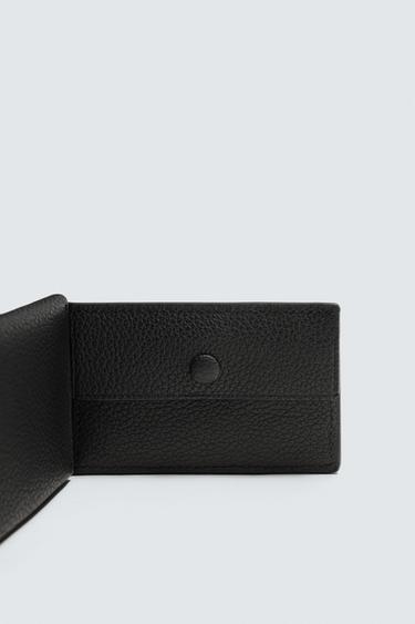 FOLDABLE LEATHER CARD HOLDER - Black by Zara - Image 2
