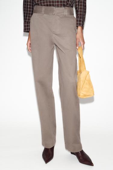 MID-WAIST STRAIGHT-LEG TROUSERS - Mink by Zara - Image 1