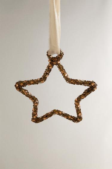 GOLD STAR STRUCTURE CHRISTMAS TREE DECORATION - Gold by Zara - Image 1