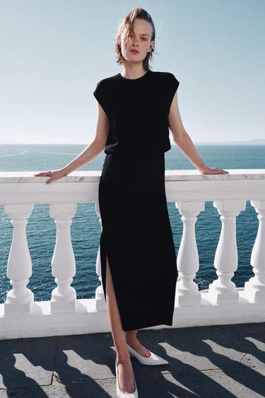 فستان بلا أكمام ZW COLLECTION - أسود الخاص بـ Zara