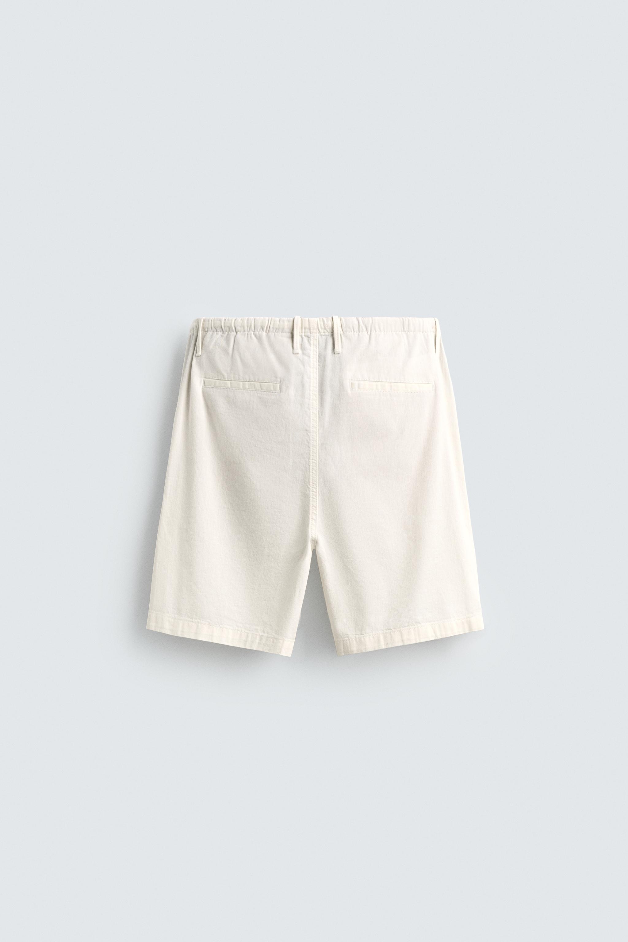 REGULAR FIT COTTON BLEND SHORTS
