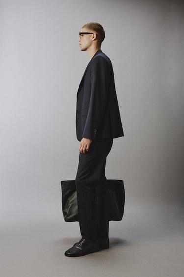 100% WOOL SUIT TROUSERS - Navy blue by Zara - Image 3