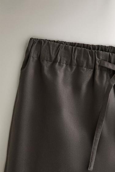 PANTALON POPELINE - Gris foncé de Zara - Image 1