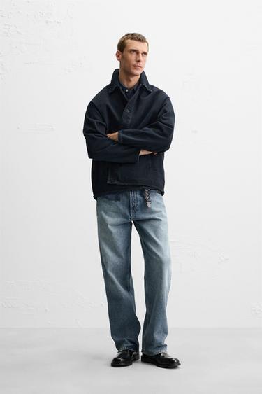 BOXY FIT DENIM JACKET - Dark navy by Zara - Image 0
