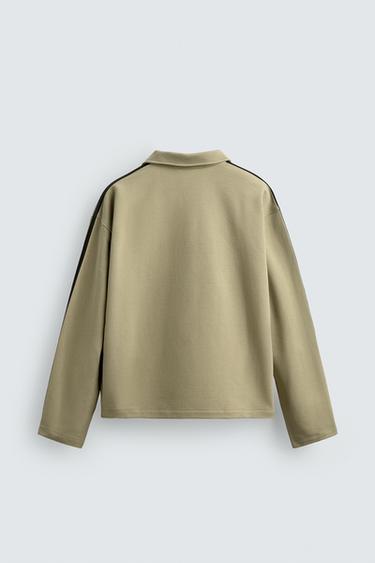 SWEAT COUPE BOXY BANDES BRODÉES - Marron clair de Zara - Image 7