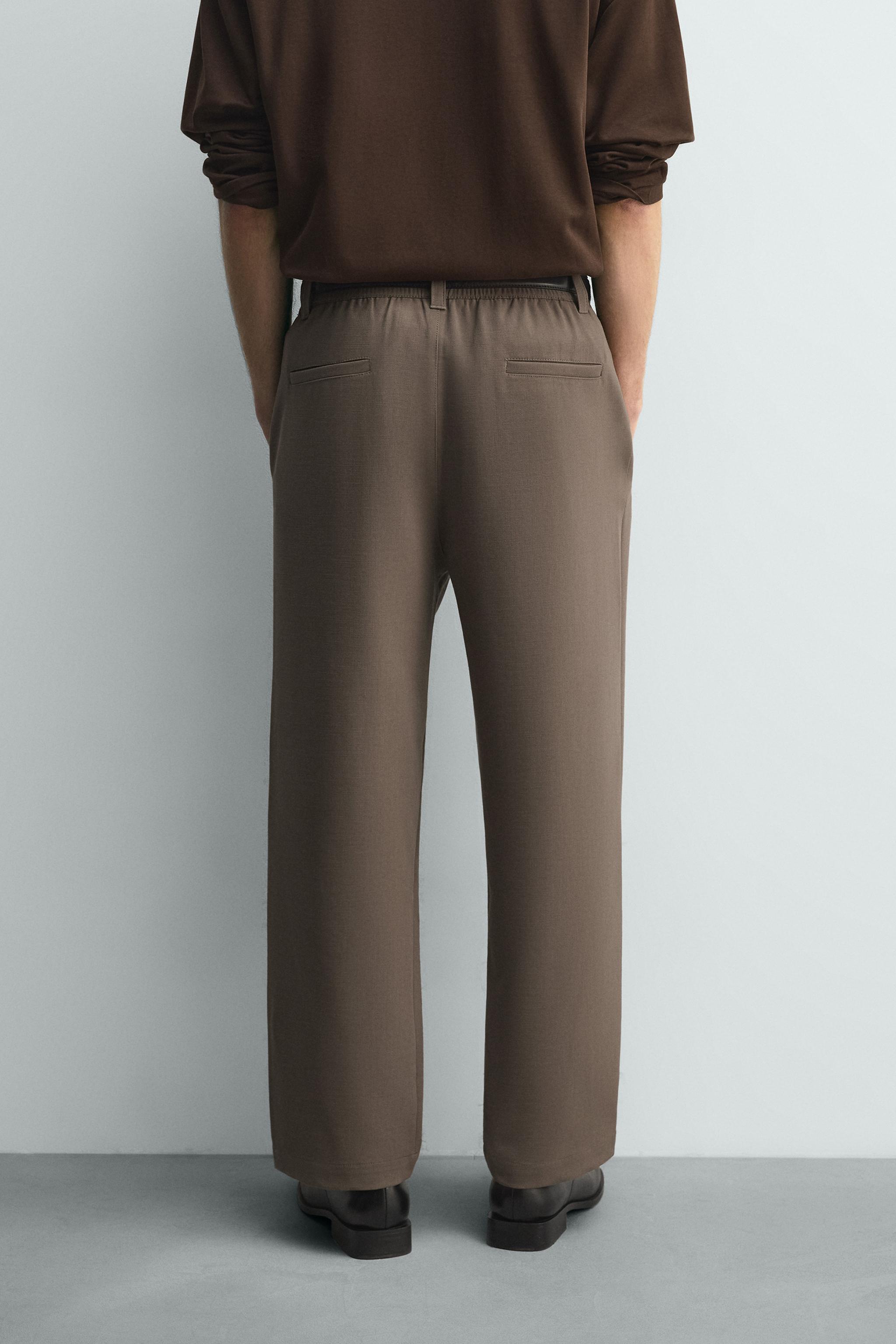 RELAXED FIT PLEATED PANTS - Sand | ZARA United States