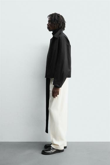BLOUSON STRUCTURÉ À ZIP - Noir de Zara - Image 3