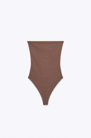 BODY BANDEAU STRETCH - Marrón de Zara