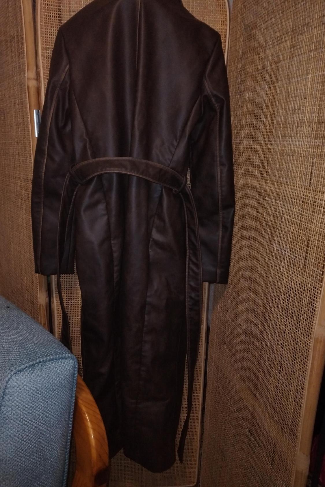 DISTRESSED FAUX LEATHER COAT - Image 2