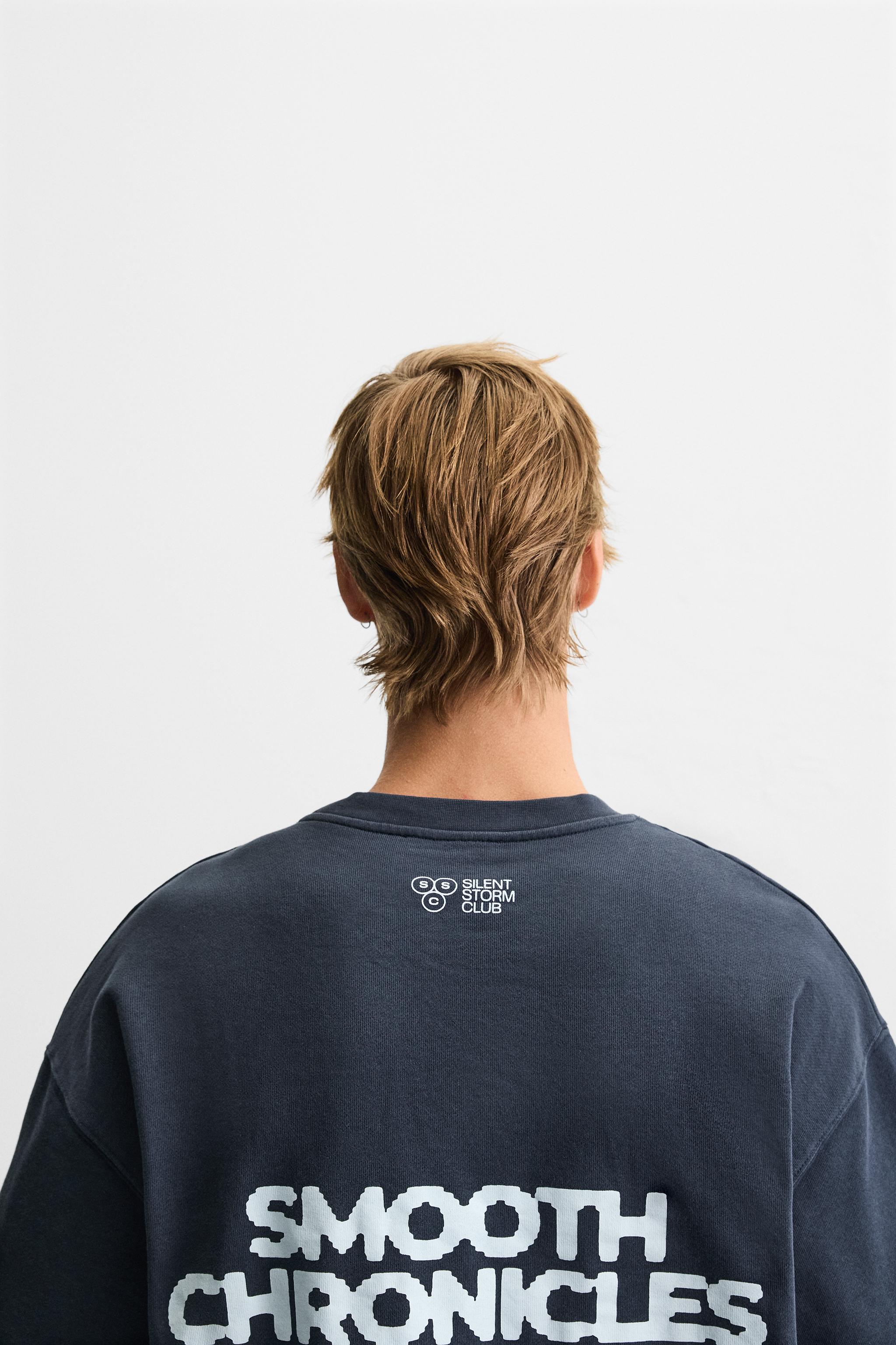 【ZARA】グラフィックプリント スウェットシャツ 6224/441/400 GRAPHIC PRINT SWEATSHIRT - Blue | ZARA United States
