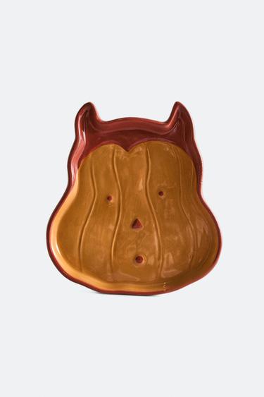 Zara CHILDREN'S HALLOWEEN PUMPKIN STONEWARE PLATE - Multicolored