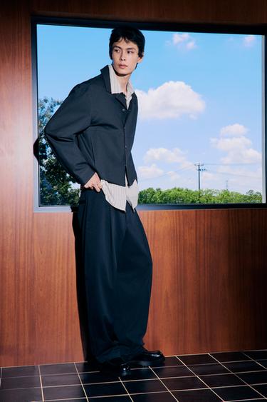 Zara 寬飾帶正裝樂福鞋 - 黑色