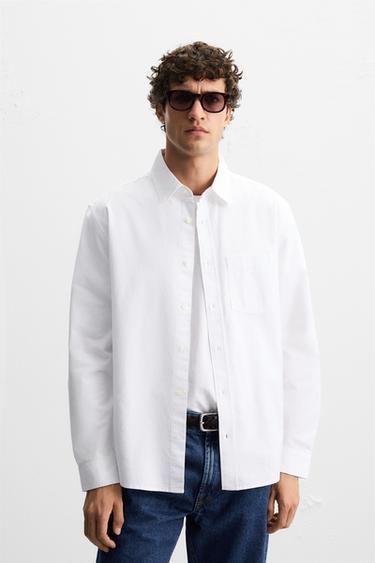 CAMISA ESTRUCTURA OXFORD - Branco de Zara