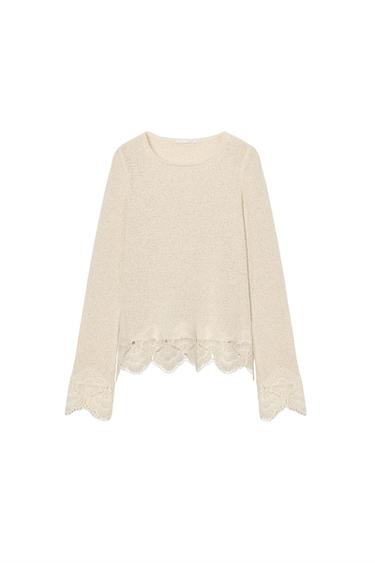 RUSTIC CROCHET TOP - Sand by Zara