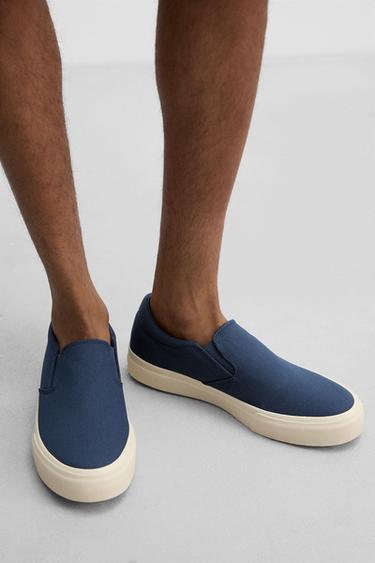 TENNIS SANS LACETS EN TISSU - Bleu foncé de Zara - Image 2