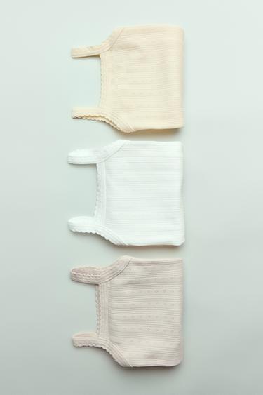 3-PACK OF RIBBED CUT-OUT BODYSUITS - Yellow by Zara