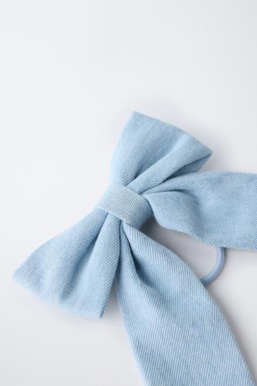 DENIM BOW CLIP HAIR TIE - Blue by Zara - Image 2
