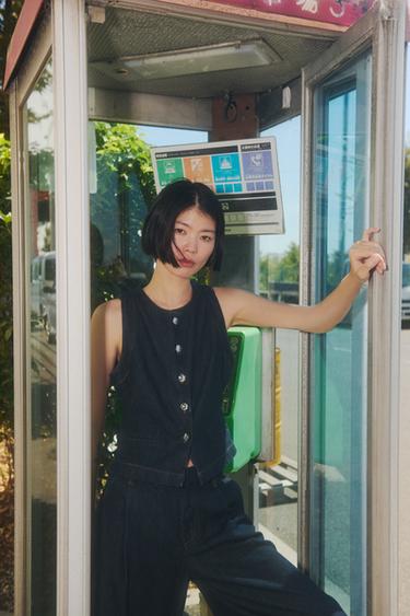 Z1975 DENIM TAILORED WAISTCOAT - Blue by Zara