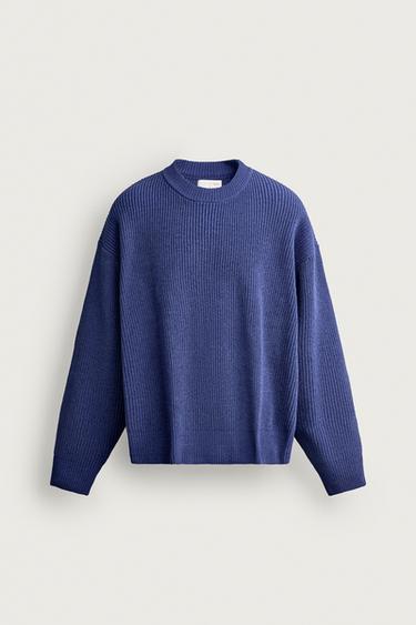 CHENILLE RELAXED FIT SWEATER — Bluish 1