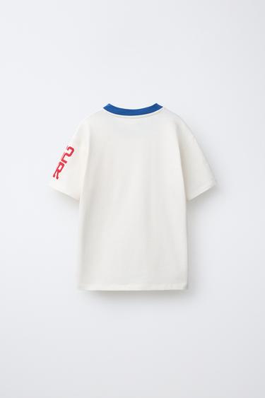 T-SHIRT VARSITY À INSCRIPTION - Blanc cassé de Zara - Image 1