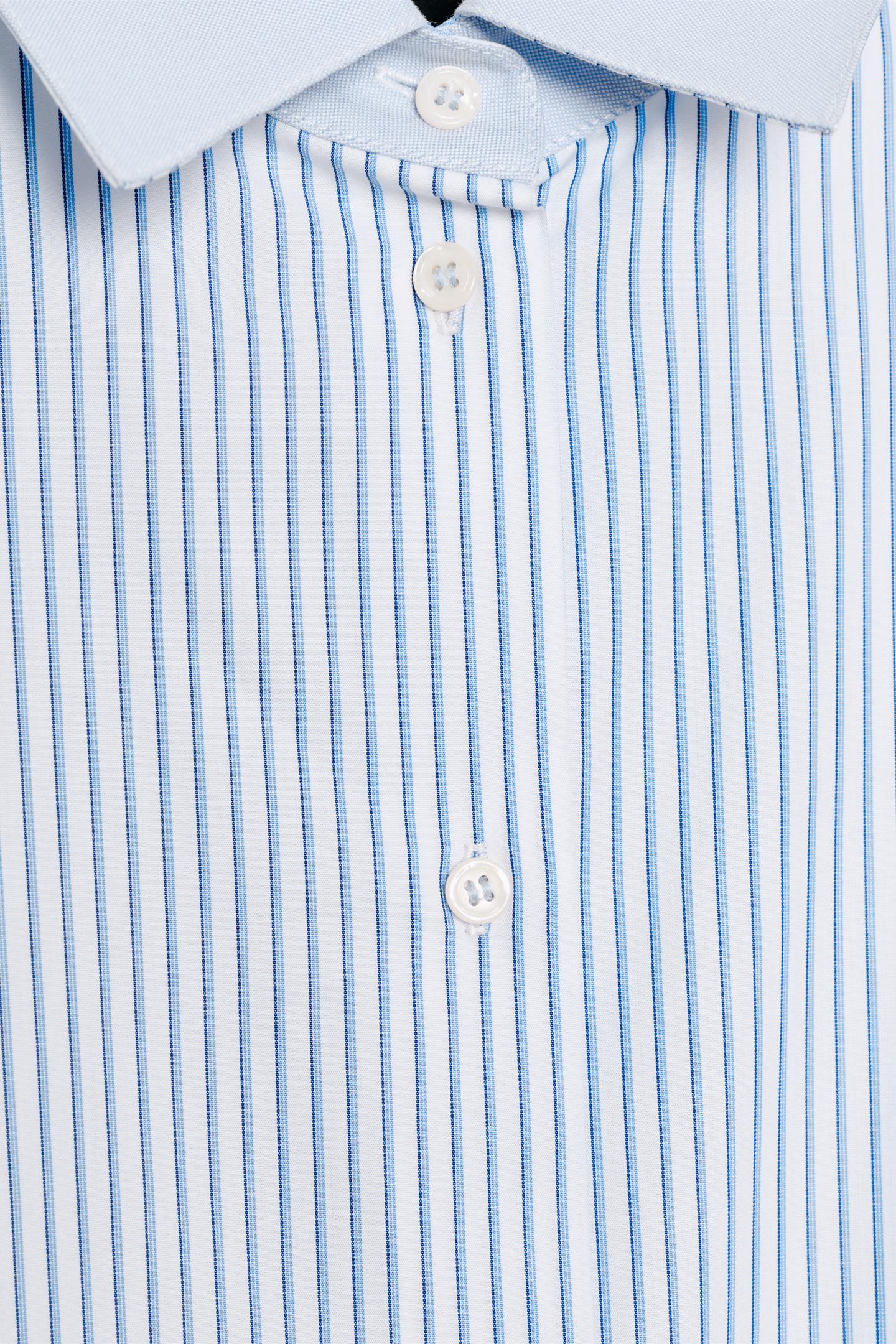 Женская рубашка Zara ZW Collection Contrast Striped Oxford, цвет: Синий — фото 6