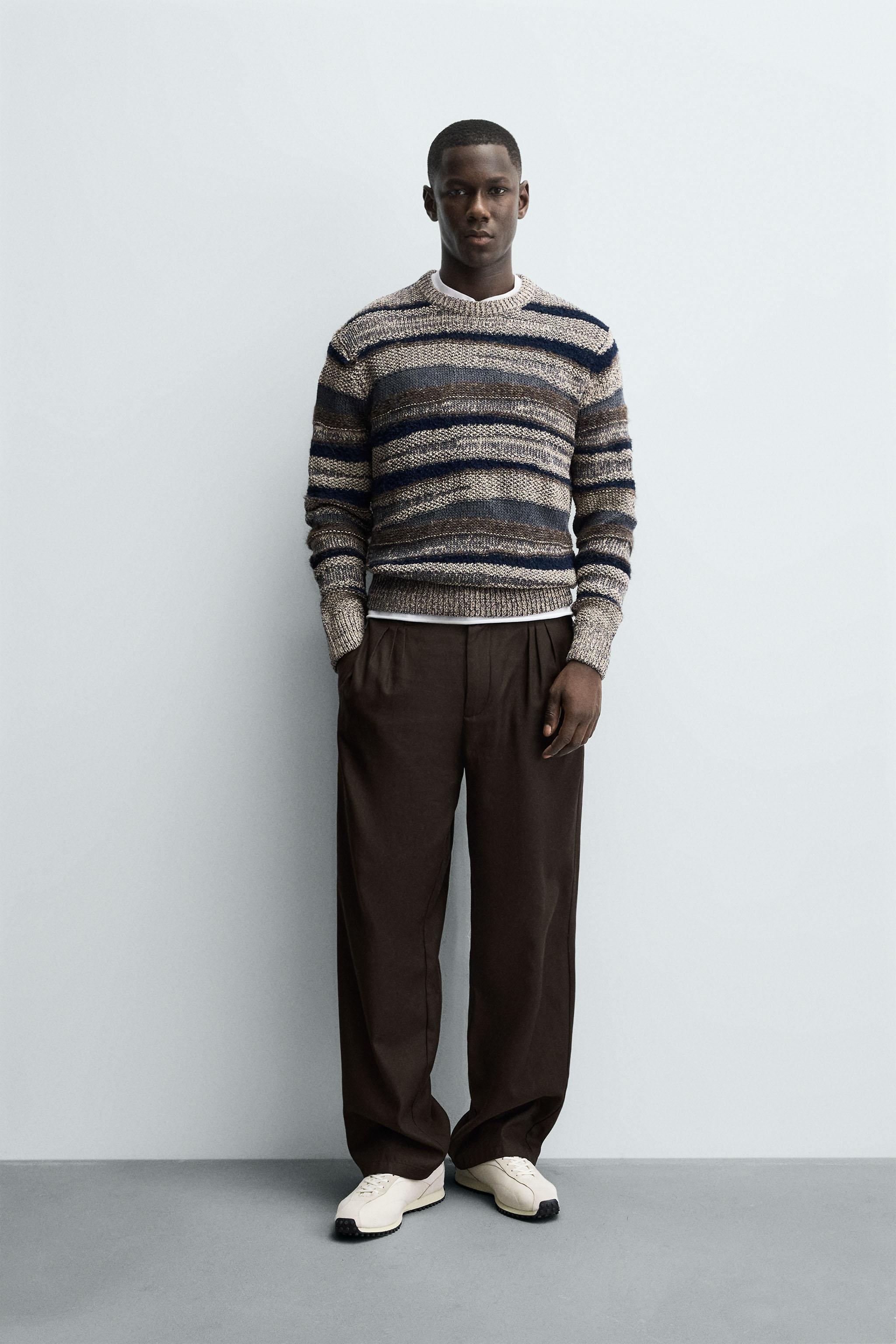 ストライプ長袖セーター Never mind the XU】stripe knit / 【ネバーマインド ザ