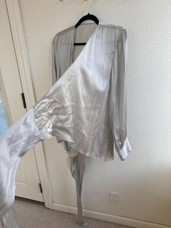 SATIN EFFECT WRAP SHIRT - Image 4