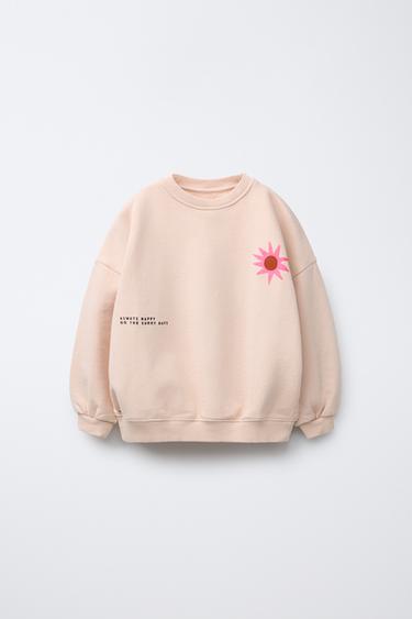 SWEAT À IMPRIMÉ SOLEIL - Marron / Taupe de Zara - Image 0