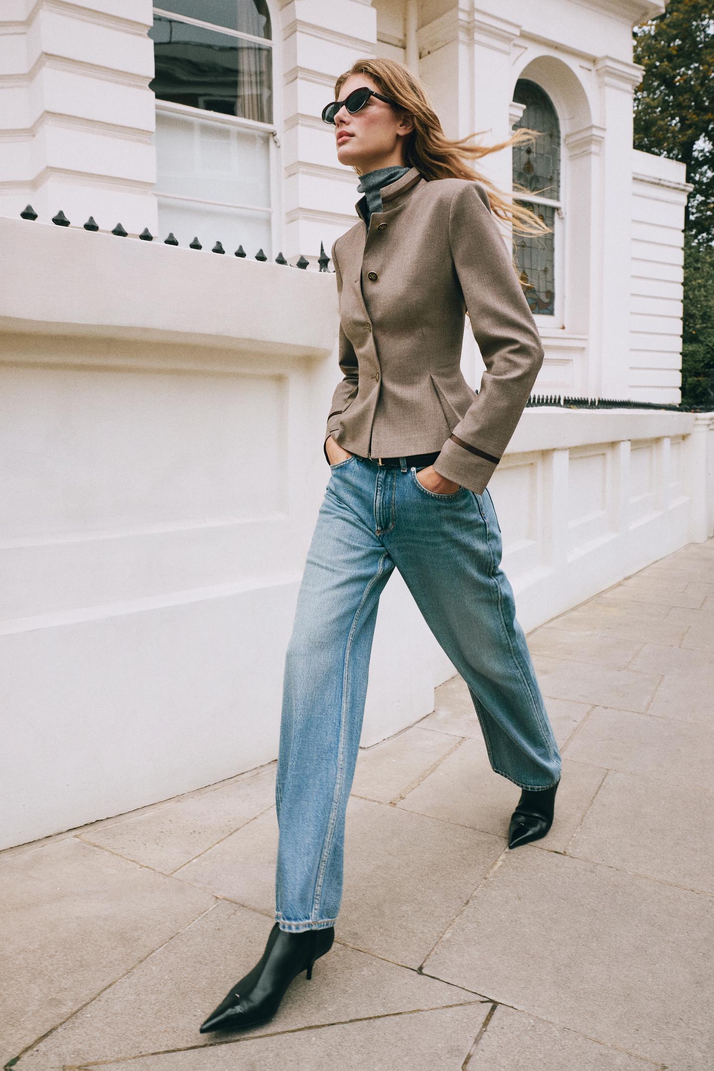 Женский пиджак Zara Peplum with Trims, цвет: Серо-коричневый коричневый — фото 5