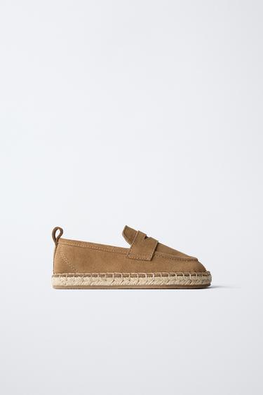 JUTE LEATHER LOAFERS - Brown by Zara