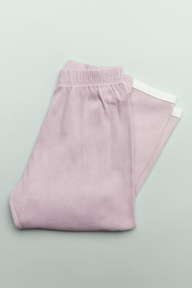 Zara AGES 6-14 / PLAIN RIBBED PAJAMAS - Dusty pink
