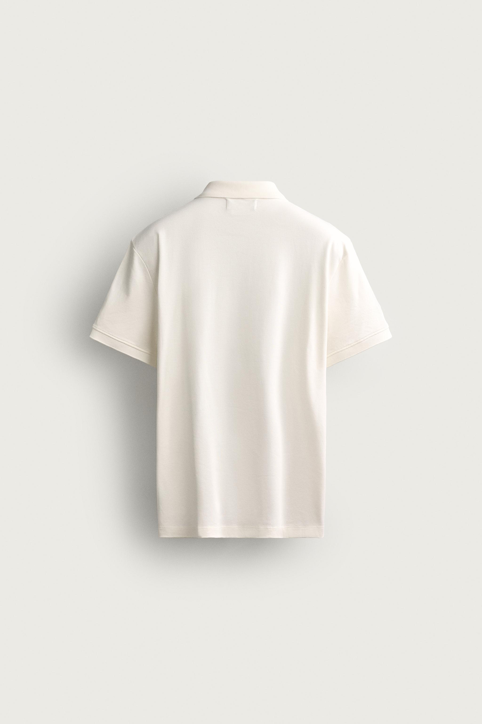 COTTON REGULAR FIT POLO SHIRT — Ecru