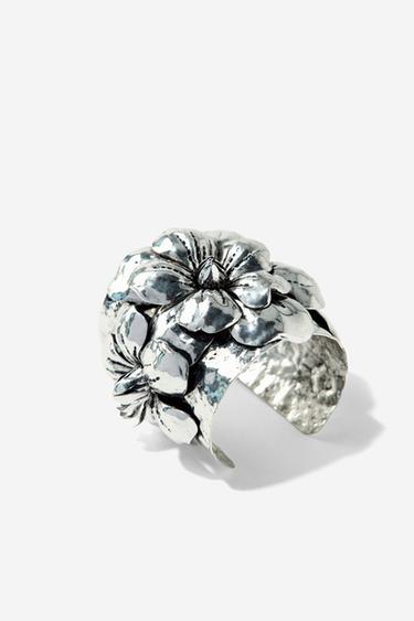 Zara FLOWER RIGID BRACELET - Silver
