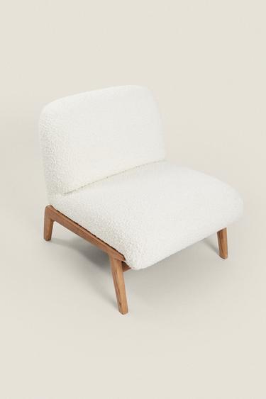 UPHOLSTERED BOUCLÉ WOOL ACCENT CHAIR - Oyster-white by Zara - Image 1