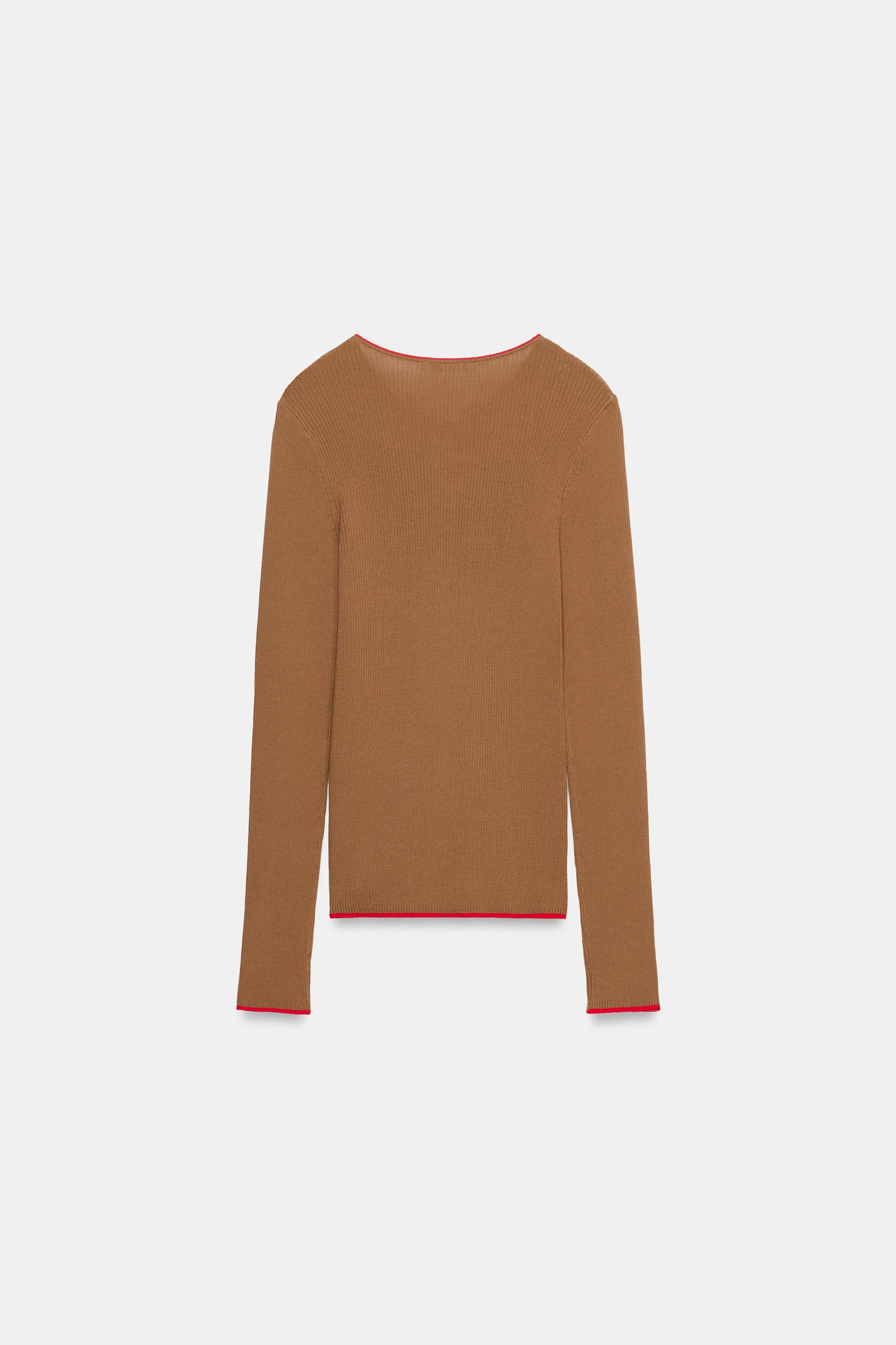 Женские куртки Zara CONTRAST PIPING JACKET — фото 6