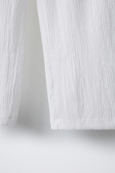 PANTALON À TEXTURE CEINTURE - Blanc de Zara - Image 3