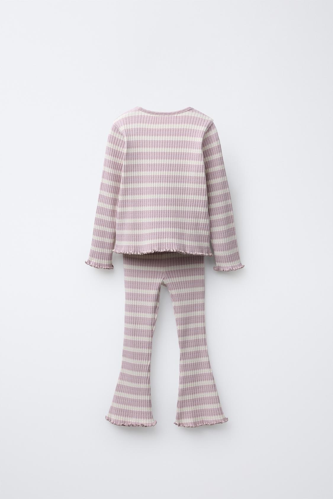 RIBBED FLARE LEGGINGS AND T-SHIRT SET