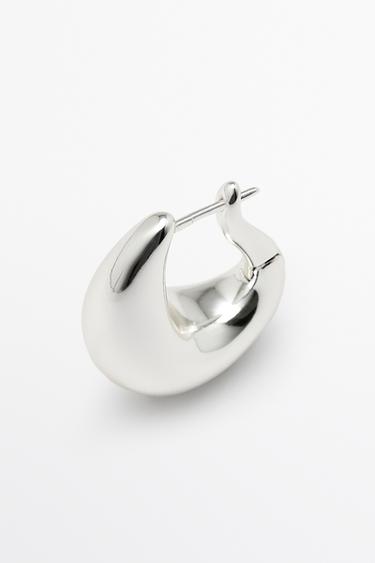 Teardrop detail hoop earrings — Silver 2