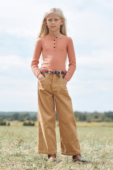 LIMITED EDITION WIDE-LEG CORDUROY TROUSERS - camel by Zara - Image 2