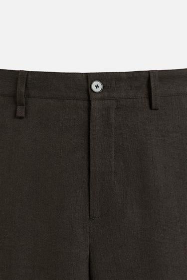 PANTALON RELAXED FIT FENTES - Marron de Zara - Image 7
